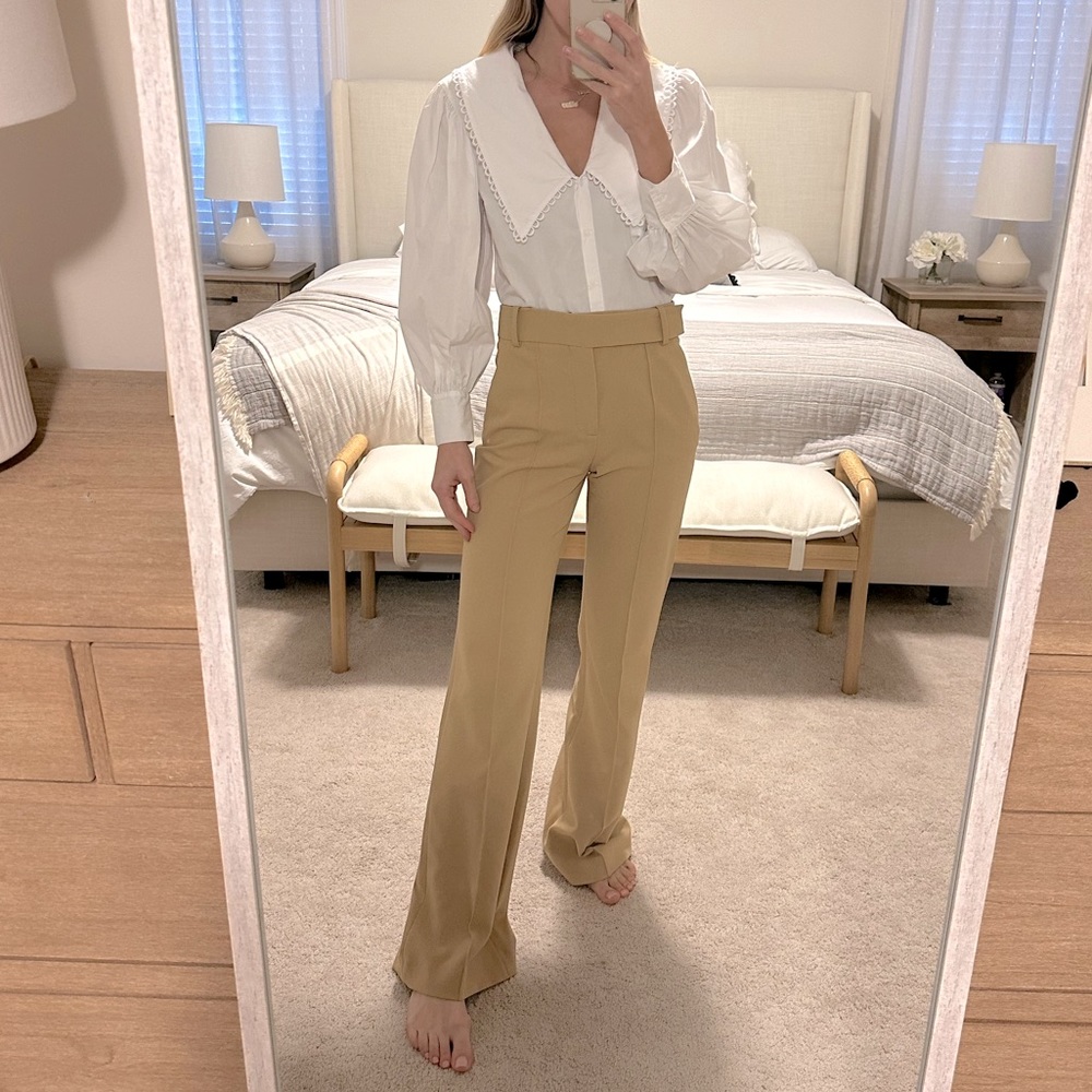 Zara tan high waist trouser